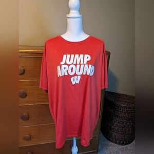Wisconsin Badgers Jump Around Short Sleeve Red Tee